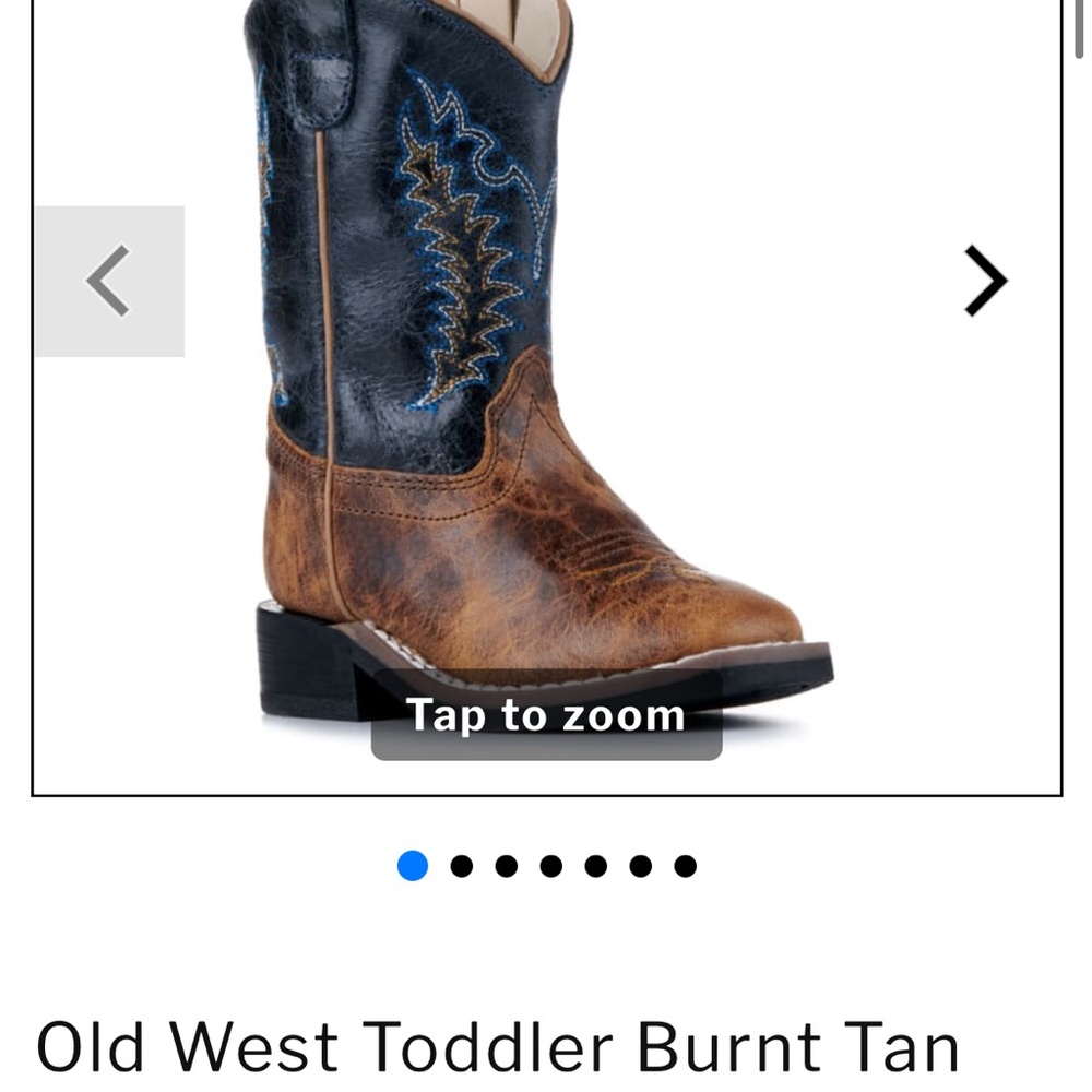 Old West Toddler' Burnt Tan and Black Boots